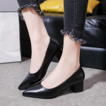 Pointed Shallow High Heels Pumps Women Shoes Spring Autumn  Square Heel Black Work Wedding Casual Ladies 34 must