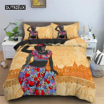 Tekikott Aafrika naise teemaga naistele lastele mikrokiust eksootiline tekikott etniline afro voodipesukomplekt toakaunistus 70x133cm 2pcs
