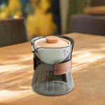 Klaasist teekann &Otilde;itsev & Lahtine lehtlus&ouml;&ouml;giriistad Eemaldatav kaasaskantav teekann Gong Fu gray and orange lid