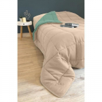 CALGARY Couette chaude Microfibre 400g/m&sup2; Beige Galet & Vert Lac 240x260cm
