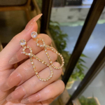 Imeilusad 2025 Aasta Trendikad Jumalanna Pikad Teemantk&otilde;rvar&otilde;ngad - S&auml;delev H&otilde;bedane N&otilde;el Naistele 8-shaped diamond chain earrings