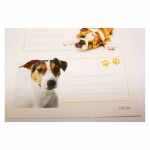 12 &eacute;tiquettes adh&eacute;sives scolaires - Rectangle - Chiens valge