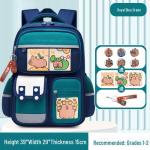 Kapiibara Suure mahutavusega kerge seljakott 1.-6. klassidele: Mustuskindel ja armas poistele ja t&uuml;drukutele trumpet roheline/kuninglik sinine v&auml;rv