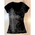 Must Letter Goth Seksikas gooti graafiline T-s&auml;rk Vintage naiste 90ndate riided Y2k Crop Top Streetwear T-s&auml;rgid Subculture Tees Punk M