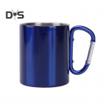 Roostevaba terasest tass 220ml Kahekihiline tass matkamiseks, reisimiseks, k&auml;epide, karabiin, seljakotimatkamine, matkamine, kaasaskantavad tassid, v&auml;litingimustes tee- ja kohvikruus h&otilde;be