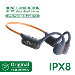 T&auml;iendused Bluetooth 5.4 Bone Conduction juhtmeta k&otilde;rvaklapid 30 meetri s&uuml;gavus IPX8 veekindlad ujumispeakomplektid 32 GB RAM MP3-m&auml;ngija sinine