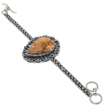 Mud Crack Fossil Handmade 925 Sterling Silver Jewelry Bracelet 7-8 y2v52