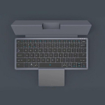 Kokkupandav klaviatuur Juhtmeta Bluetooth-klaviatuur kokkupandava puuteplaadiga nahk&uuml;mbrisega Windows Android IOS-telefoni miniklaviatuuri jaoks must