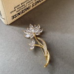 Kerged Luksuslikud Lootose Prossid Naistele T&uuml;drukutele L&auml;ikivad Lootos Pins Temperament &Uuml;likond Mantel Pross R&otilde;ivad Aksessuaarid Kingitused