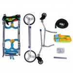 Lemmiklooma ratastool puuetega v&auml;ikese keskmise koera kassi k&otilde;ndimiseks jalgade taastusraviks (S)