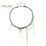 Ebakorrap&auml;rane kivist choker naistele, h&otilde;bedane tutt, s&uuml;damekujuline ripatsiga kaelakee, pulmaehted, kingitus naisele, s&otilde;brannale valentinip&auml;evaks, s&uuml;nnip&auml;evaks, aastap&auml;evaks