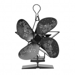 4 labaga kuumusega t&ouml;&ouml;tav ventilaator j&otilde;uluvana mustriga kaminaventilaator soojuse jaotamiseks, sooja &otilde;hu ringlemiseks must