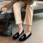 2024 S&uuml;gis Prantsuse Tikitud Suede Slip-On &Uuml;mar Nina Lamedad Mokassiinid Naistele 39