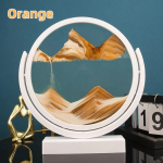 3D liikuva liiva kunstipilt liivakell valge raam p&ouml;&ouml;rlev &uuml;mmargune klaas s&uuml;vamere liivamaastik vesiliiv liivakell kodukaunistused kingitused 8 inch (20x21cm) oranž