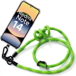 Coque pour xiaomi redmi note 14 5g (pas pour 4g) protection avec cordon vert - e.F.Connection