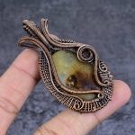 Septerian Stone Handmade Copper Wire Wrap Jewelry Pendant 2.76 b2s28