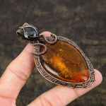 Baltic Amber Handmade Copper Wire Wrap Jewelry Pendant 3.54 t5e57