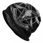 Must Metall Baphomet Saatan Kurat M&uuml;ts Okultne Maagia Deemon Kits Unisex Tr&uuml;kk Punk Hip hop Rock Hipster S&uuml;gis Talv Kolju Beanie M&uuml;ts Soe M&uuml;ts x1