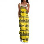 Laiad s&auml;&auml;red naiste tunked vabaaja lahtised varrukateta tr&uuml;kiga n&ouml;&ouml;biga pikkade p&uuml;kstega romper jumpsuit taskutega XL kollane