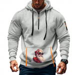 Meeste tr&uuml;kitud dressipluus kapuuts T&otilde;mblukuga k&auml;ega taskukardigan Meeste spordi suur vabaaja kapuuts M