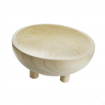 Bowl with Stand for Dessert Presentation on Coffee Table wood