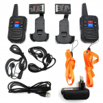 BF-C50 Mini raadiosaatja, UHF Dual PTT 5W/Type-C laadija, Laste raadio, K&otilde;rgsageduslik transiiver 1500, 2 komplekti must