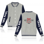 Stray Kids Kpop Prindiga Meeste Naiste Hip Hop Jakk Mantel Dressipluus Huppar Pesapalli Vorm Streetwear Poisid T&uuml;drukud Kampsun Topid Riided L hall