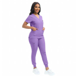Stretch Scrubs Naiste komplekt &Otilde;dede vormir&otilde;ivad Kliinilised koorimiskomplektid &Otilde;de Arst Tolmukindlad T&ouml;&ouml;riided Meditsiinilised koorijad Top+ Jogger Pants XL