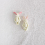 Karu ja Valge K&uuml;&uuml;lik 3D Pl&uuml;&uuml;sist Pross - Armsad Aksessuaarid Riietele, Kottidele ja Sokkidele Rabbit - No Brooch