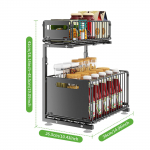K&ouml;&ouml;gi v&auml;ljat&otilde;mmatav hoiurest koos reguleeritava k&otilde;rgusega valamu all t&otilde;mmatav korv maitseaineriiul kihiline vannitoa organiseerimisriiul