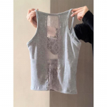 Pitsist Camisole Tank Top: Naiste kevad-suve hooaja slim-fit, seksikas ja puhas stiil One Size Fits 75-120 Jin hall v&auml;rv