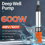48V/60V 3m3/h P&auml;ikeseveepump 600W 45M Maksimaalne t&otilde;stek&otilde;rgus S&uuml;vaveepump Sukeldatav Alternatiivenergia P&otilde;llumajanduslik niisutusAed