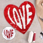 Sequins Applique Decorative es Sewing Heart Sticker Decal Iron on for Backpack, Jacket