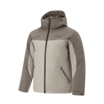 Li Ning Fitnessi sari Lukuga kapuutsiga Mugav Hingav Mitmek&uuml;lgne Vabaaja Puuvillane Jakk Meeste Jakk Puu-Hall-Pruun Tolmu-Suitsu-Hall AFMU035-3 L