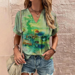 Uus naiste T-s&auml;rk Suvine V-kaelusega l&uuml;hikeste varrukatega Topid Mood vabaaja tr&uuml;kisega T-s&auml;rk Retro Harajuku Riietus Naiste T-s&auml;rgid S