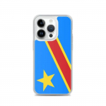 Coque iPhone &ndash; Drapeau R&eacute;publique D&eacute;mocratique du Congo &ndash; Souple &ndash; Mitmev&auml;rviline &ndash; TPU &ndash; L&auml;bipaistev