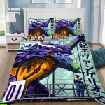 Anime E-evangelion V-eva A-genesis Tekikott Padjap&uuml;&uuml;r Voodipesukomplekt T&auml;iskasvanud Poiss T&uuml;druk Magamistoa Kaunistus Lapsed &Uuml;he- v&otilde;i Kahekohaline AU Double(180x210cm) black