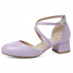 2025 Magusad Mary Janes Naiste sandaalid &Uuml;mara ninaga Paksud kontsad 4cm Pandlaga rihm Suur suurus 46 47 48 Mood Deitimisjalatsid 44 lilla