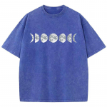 Kuu Mustriga Kunstiline Disain T-s&auml;rk R&otilde;ivad Meeste Mitmek&uuml;lgne Noorte T-s&auml;rk Esteetiline Isikup&auml;rane T-s&auml;rk &Scaron;ikk L&uuml;hikeste Varrukatega L