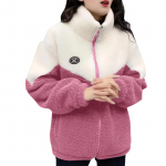 Naiste s&uuml;gisene lambanahast Colorblock pikkade varrukatega jakk M