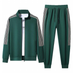 Vabaaja spordikost&uuml;&uuml;m meeste kolme triibuga vabaaja kost&uuml;&uuml;m meeste p&uuml;stkrae kampsun spordikost&uuml;&uuml;m &auml;ri vabaaja sport kaheosaline komplekt XXXXXL roheline