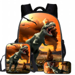 Klassikaline Populaarne Multikakujuline Dinosaurus 3D Prinditud 3 tk/komplekt &Otilde;pilase Koolikotid S&uuml;learvuti P&auml;evakott Seljakott Diagonaalne &otilde;lakott Kott-pinal