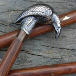 Antiikstiilis Viktoriaanlik Vanaaegne Disainer Messingist K&auml;epidemega Kepp Puidust Jalutuskepp M aero