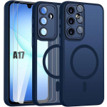 Coque de Protection - BOOLING - Samsung Galaxy A17 4G/5G - Cercle Magn&eacute;tique Bleu Marine - 2 Vitres