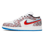 Air Jordan 1 Low SE GS Take Flight Laste tossud Valge Sinine-Hero Bright-Punane DD1527-114 38.5
