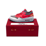 Nike CLOT X Air Max 1 Kiss Of Death Retro Mugavad Spordijalatsid Madalad Jooksukingad Unisex toss Punane Hall Valge DD1870-600(S-BOX) 42.5