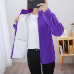 Naiste fliisjakk s&uuml;giseks ja talveks, paksendatud fliisist soe mantel, kahepoolne fliisist pealmine 2XL lilla
