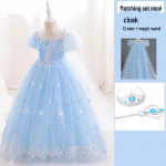 Elsa printsess l&uuml;hikeste varrukatega &otilde;htukleit t&uuml;drukutele - Suvi 2025 stiil s&uuml;nnip&auml;evakleit Size 120