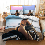 Seksikas tagumikuga bikiinivoodipesukomplekt t&uuml;druku tagantvaade magamistoa sisustus luksuslik tekikate moodne voodikate padjap&uuml;&uuml;r EU single(135x200cm)