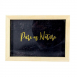 Cadre en bois 14cm avec carte imprim&eacute;e dor&eacute;